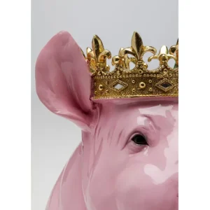 Best KARE Design Deco Figurine Crowned Pig 28cm