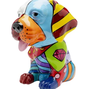 Hot KARE Design Deco Figurine Dog Patchwork 35cm