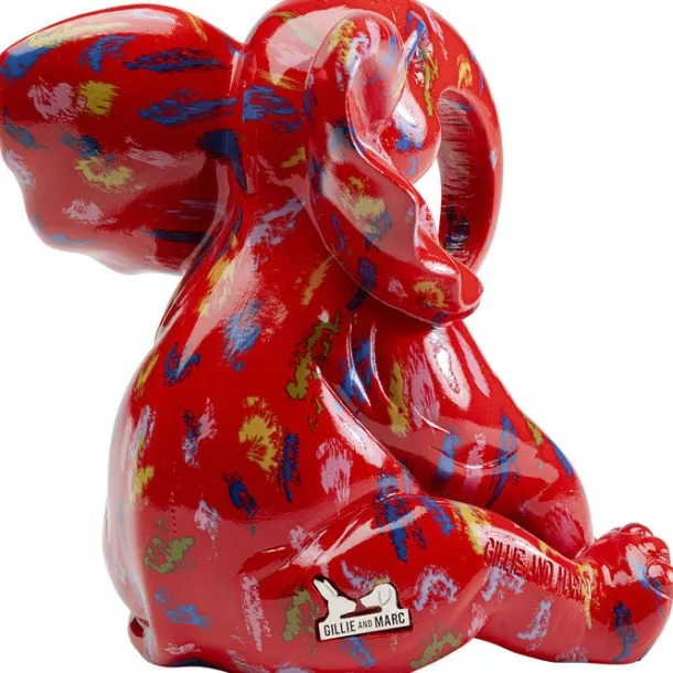 deco_figurine_elephant_do_3.webp Outlet KARE Design Deco Figurine Elephant Dots Red 18cm