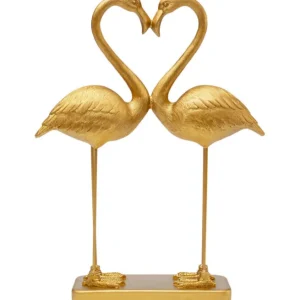 Hot KARE Design Deco Figurine Flamingo Love Gold 39cm