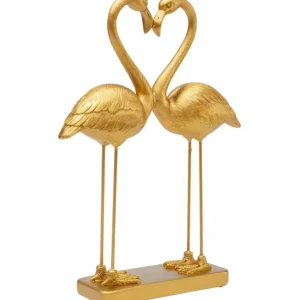 Hot KARE Design Deco Figurine Flamingo Love Gold 39cm