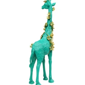 Outlet KARE Design Deco Figurine Flower Giraffe Green 76cm