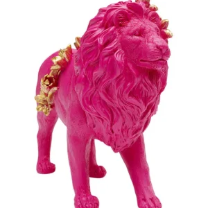 Fashion KARE Design Deco Figurine Flower Lion Pink 19cm