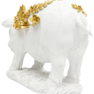 Outlet KARE Design Deco Figurine Flower Pig White 21cm