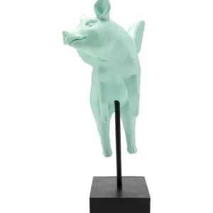 Hot KARE Design Deco Figurine Flying Pig Turquoise 29cm