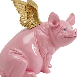 Outlet KARE Design Deco Figurine Flying Pig Pink 79cm