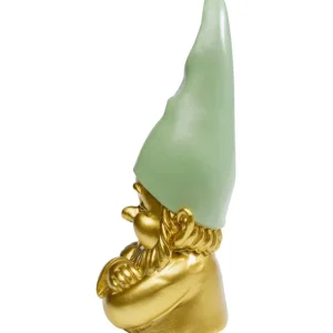 New KARE Design Deco Figurine Gnome Gold Green 21cm