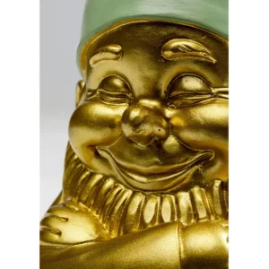 New KARE Design Deco Figurine Gnome Gold Green 21cm