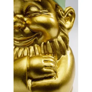 New KARE Design Deco Figurine Gnome Gold Green 21cm
