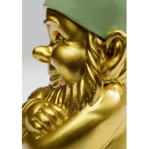 New KARE Design Deco Figurine Gnome Gold Green 21cm