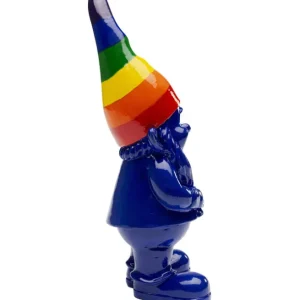 Hot KARE Design Deco Figurine Gnome Rainbow Blue 21cm