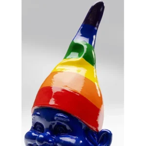 Hot KARE Design Deco Figurine Gnome Rainbow Blue 21cm