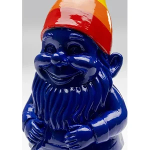 Hot KARE Design Deco Figurine Gnome Rainbow Blue 21cm