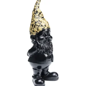 Clearance KARE Design Deco Figurine Gnome Standing Black Gold 30cm