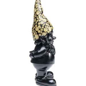 Clearance KARE Design Deco Figurine Gnome Standing Black Gold 30cm