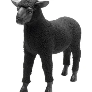 Outlet KARE Design Deco Figurine Happy Sheep Wool Black 37cm