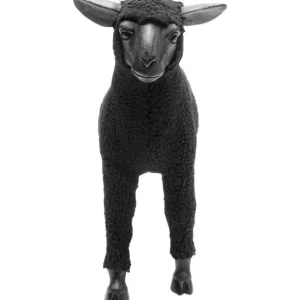 Outlet KARE Design Deco Figurine Happy Sheep Wool Black 37cm