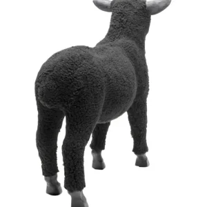Outlet KARE Design Deco Figurine Happy Sheep Wool Black 37cm