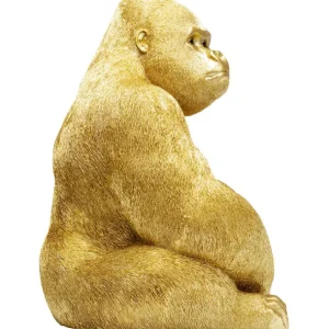 Hot KARE Design Deco Figurine Monkey Gorilla Side XL Gold 76cm