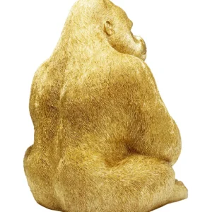 Hot KARE Design Deco Figurine Monkey Gorilla Side XL Gold 76cm