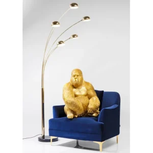 Hot KARE Design Deco Figurine Monkey Gorilla Side XL Gold 76cm