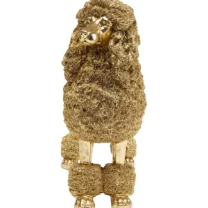 New KARE Design Deco Figurine Mrs Poodle Gold 34cm