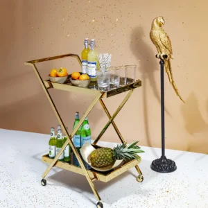 Discount KARE Design Deco Figurine Parrot Gold 116cm