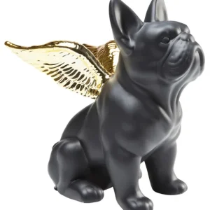 Best KARE Design Deco Figurine Sitting Angel Dog Gold-Black