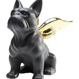 Best KARE Design Deco Figurine Sitting Angel Dog Gold-Black
