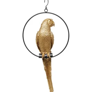 New KARE Design Deco Figurine Swinging Parrot Gold