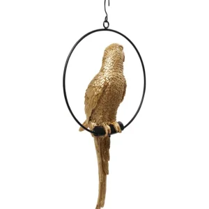 New KARE Design Deco Figurine Swinging Parrot Gold