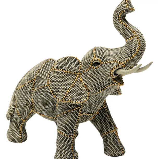 deco_figurine_walking_ele_1.webp Online KARE Design Deco Figurine Walking Elephant Pearls 24cm