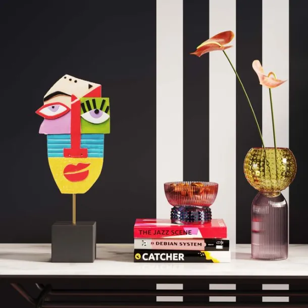 deco_object_abstract_face_1.webp Discount KARE Design Deco Object Abstract Face Multicolour 52cm