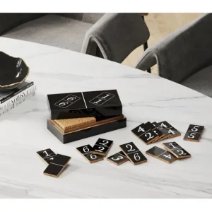 Best KARE Design Deco Object Domino Black 24x7cm