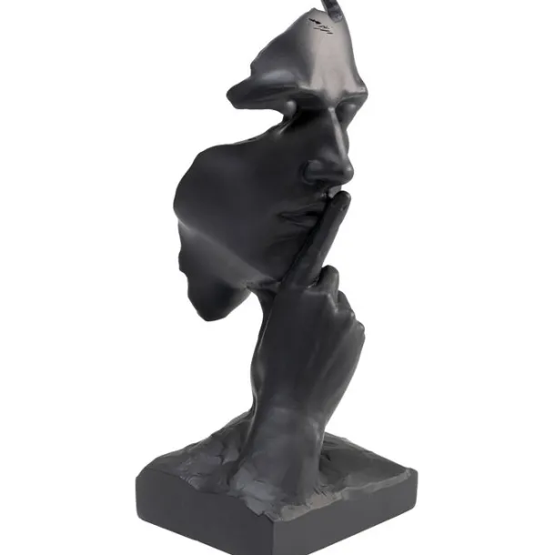 deco_object_quiet_face_bl_2.webp Hot KARE Design Deco Object Quiet Face Black 31cm
