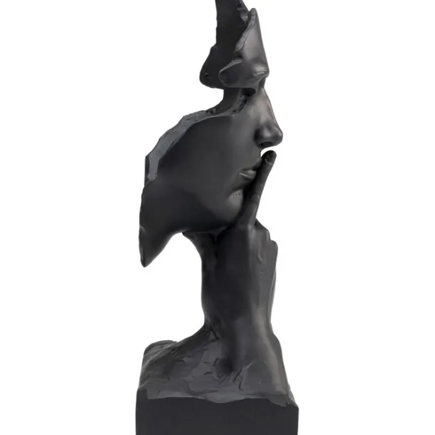 deco_object_quiet_face_bl_3.webp Hot KARE Design Deco Object Quiet Face Black 31cm