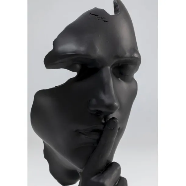 deco_object_quiet_face_bl_7.webp Hot KARE Design Deco Object Quiet Face Black 31cm