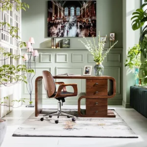 New KARE Design Desk Soft Snake Walnut 150x70cm