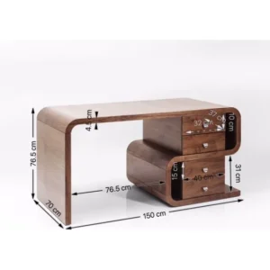 New KARE Design Desk Soft Snake Walnut 150x70cm