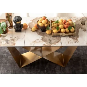 Clearance KARE Design Extension Table Connesso Brass 200(+60)x90cm