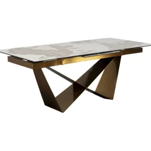 Clearance KARE Design Extension Table Connesso Brass 200(+60)x90cm