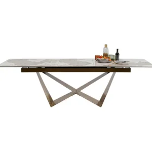 Clearance KARE Design Extension Table Connesso Brass 200(+60)x90cm