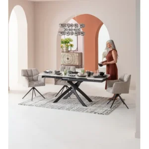 New KARE Design Extension Table Twist Onyx 120(30+30)x90cm