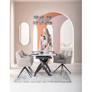 New KARE Design Extension Table Twist Onyx 120(30+30)x90cm