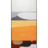 Fashion KARE Design Framed Picture Abstract Shapes Orange 73x143cm