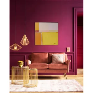 Best KARE Design Framed Picture Abstract Shapes Yellow 113x113cm