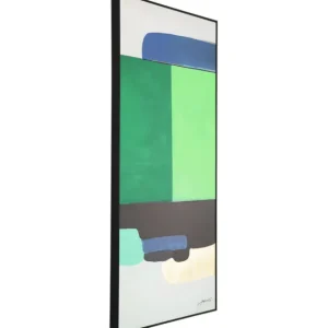 Clearance KARE Design Framed Picture Abstract Shapes Green 73x143cm