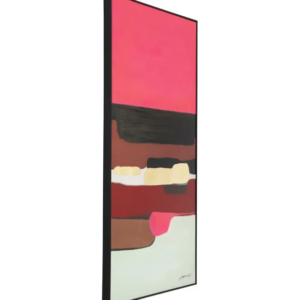 framed_picture_abstract_s_4-2.webp Discount KARE Design Framed Picture Abstract Shapes Pink 73x143cm