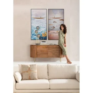Fashion KARE Design Framed Picture Cloud Boat 60x120cm