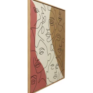 Hot KARE Design Framed Picture Faccia Arte Tri Colore 90x120cm